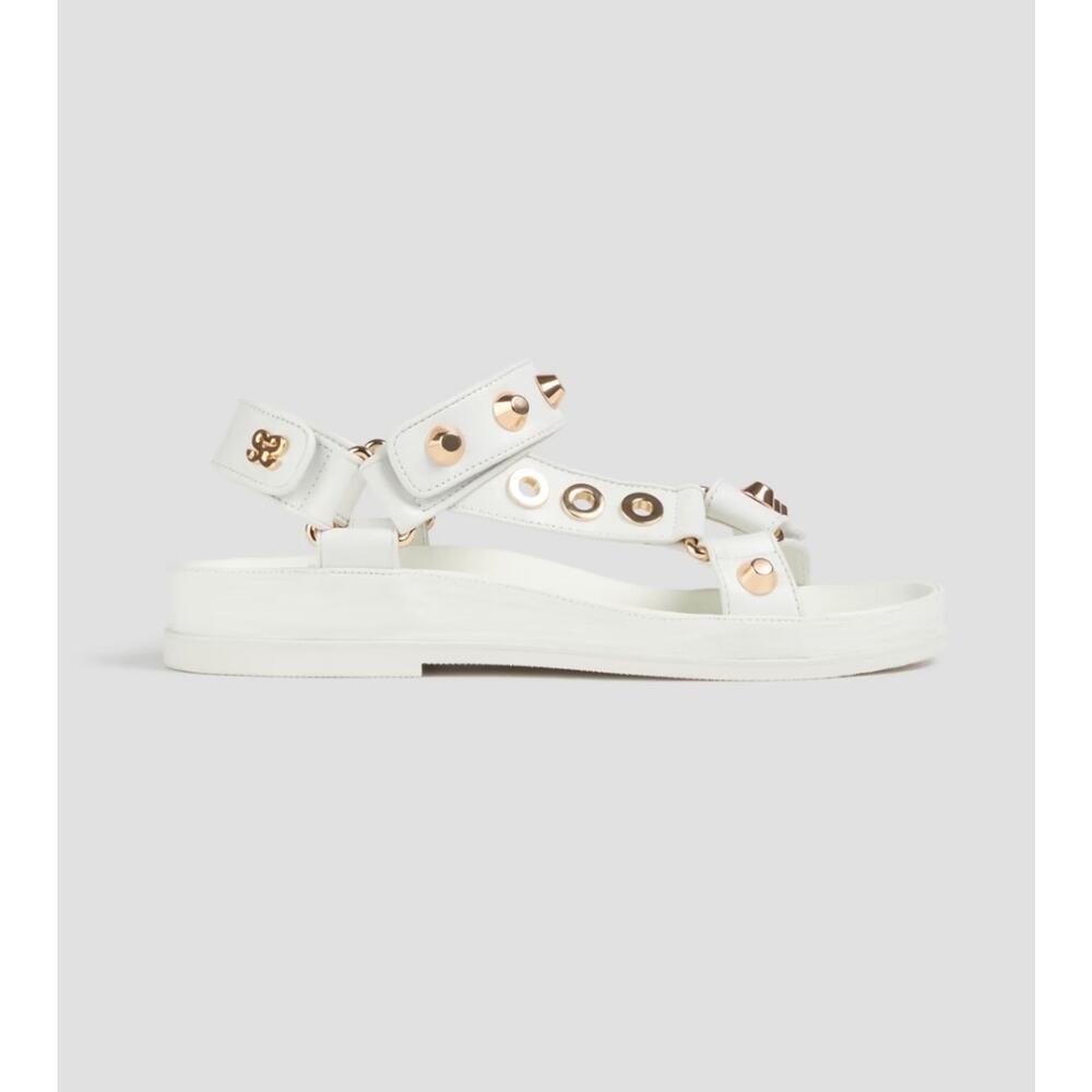 NEW Sandro Embellished leather sandals White size 40 / 9.5 - Picture 3 of 12